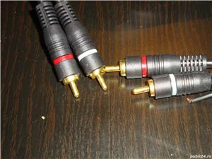 cablu audio 2x RCA la 2x RCA + remote lungime 5m mufe aurite - imagine 2
