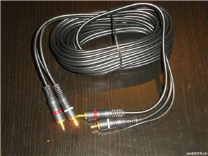 cablu audio 2x RCA la 2x RCA + remote lungime 5m mufe aurite