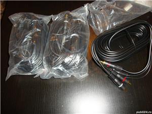 cablu audio 2x RCA la 2x RCA + remote lungime 5m mufe aurite - imagine 3