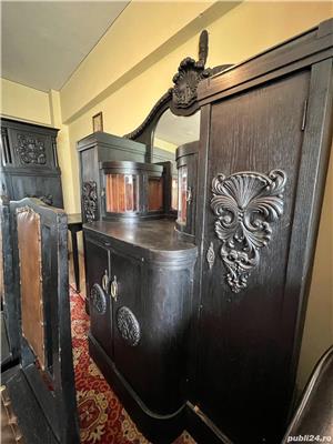 Set mobilier din lemn masiv sculptat cca. 1940 - imagine 6