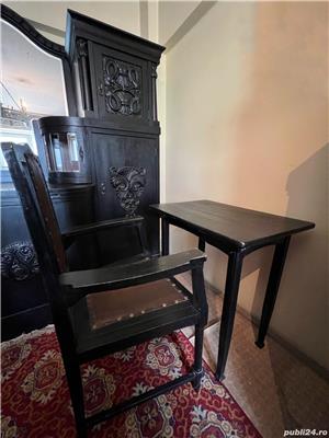 Set mobilier din lemn masiv sculptat cca. 1940 - imagine 4