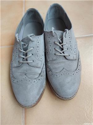 Pantofi gri piele intoarsa ecologica