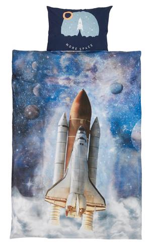 Vand Set Lenjerie Pat Racheta in Spatiu, Husa de Plapuma si Perna NOU Pret 199 Lei. - Produsul este 