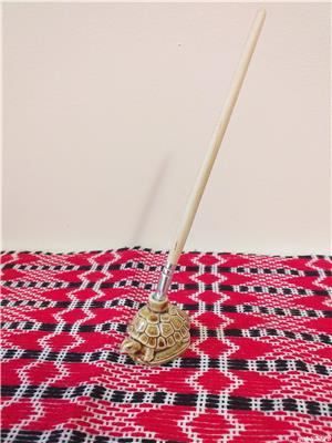 vechi bibelou figurina miniatura portelan broasca testoasa suport scobitori, calimara penita, opait