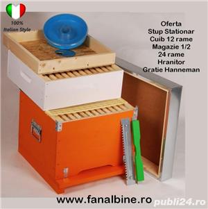 Vand stupi albine 12 rame + magazie completi cu rame, hranitor, gratie hanneman - imagine 2