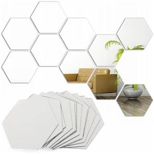 Set 12 oglinzi hexagonale autocolante decorative oglinda in forma de hexagon autocolant perete