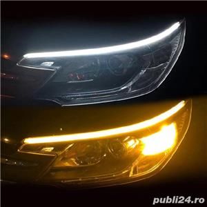Lumini de zi DRL banda LED cu semnalizare secventiala dinamica LED FLOW auto - imagine 2
