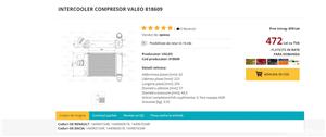 Intercooler compresor valeo 818609