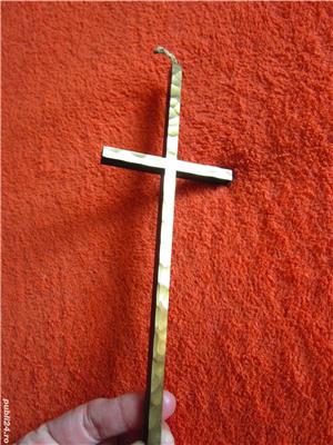 cadou rar Cruce Crucifix colectie,din bronz masiv made in Germany 1960 - imagine 3