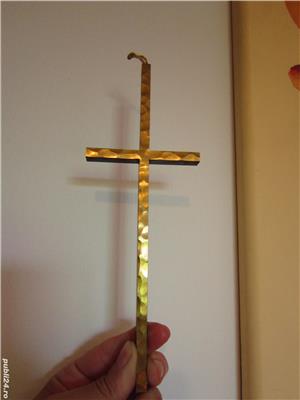 cadou rar Cruce Crucifix colectie,din bronz masiv made in Germany 1960 - imagine 2