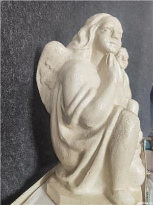 Set 2 statuete vechi, din ciment, ingeri. Dimensiune mare, pentru gradina. - imagine 4