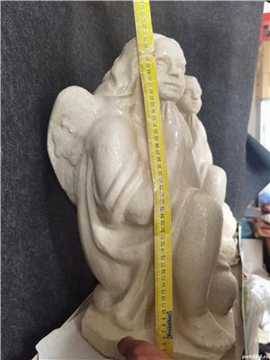 Set 2 statuete vechi, din ciment, ingeri. Dimensiune mare, pentru gradina. - imagine 8