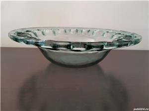 Centru de masă fructiera sticlă handmade decupata Couronne Spania 