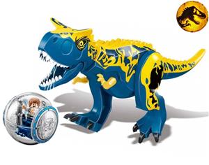 Dinozaur urias tip Lego de 30 cm: Blue Carnotaurus
