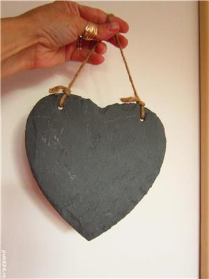 ardezie decoratiune inima x2  made in Germany (noi)-un cadou inedit - imagine 2