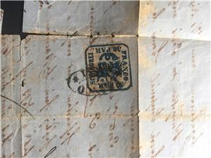 Timbru de 30 de parale pe scrisoare din 1863