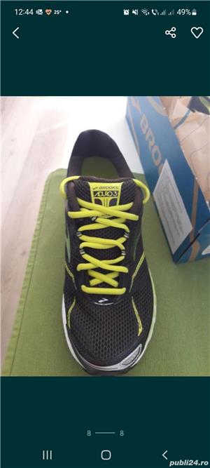 Papuci alergare Brooks Aduro3 barbati, Black/Green, 42.5 livrare gratuita t - imagine 6