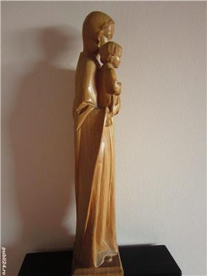 cadou rar Fecioara Maria cu pruncul -sculptura lemn,colectie Germania - imagine 9