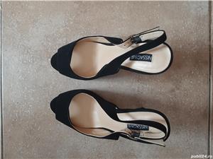 Sandale Nissa negre piele intoarsa