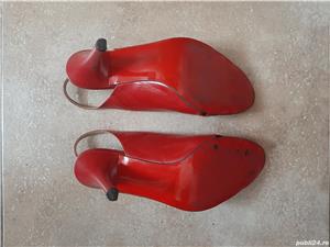 Sandale piele culoare rosu - imagine 2