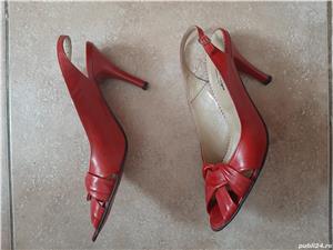 Sandale piele culoare rosu - imagine 3