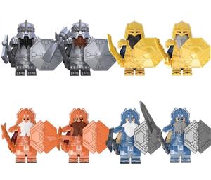 Set 8 Minifigurine tip Lego Lord of the Rings Dwarven Army 4 culori