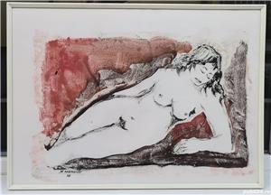 Mario Marcucci 1972 Tablou Tanara Nud pictura guase inramat 52x72 cm