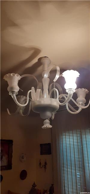 Vand candelabru cu  5 Brate LUCRAT manual din sticla Mata