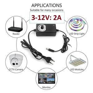 Charger 2A, reglabil de la 3V la 12V conector 5.5mm x2.1mm Alimentator, Arduino, router, camera