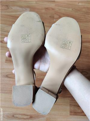 Sandale dama elegante, bej nude, cu toc, marimea 39 - imagine 6