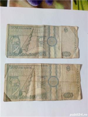 Doua bancnote cu valoare de 5oo lei cu chipul lui Brâncuși  emise cu începere din 1991   - imagine 3