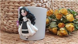 Cana papusa costum popular, cadou pentru sotie iubita, bunica - imagine 4