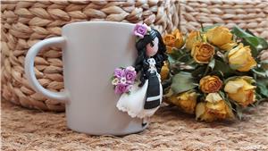 Cana papusa costum popular, cadou pentru sotie iubita, bunica - imagine 3