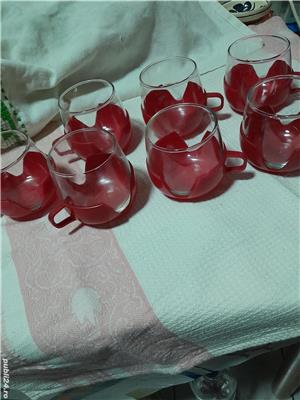 Cescute sticla în suport de plastic  6 buc. - imagine 3
