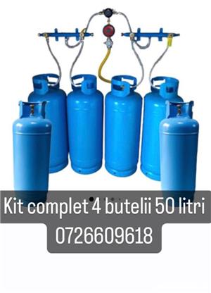Kit complet cu 4 butelii GPL 50L+accesorii pt incalzire pe GPL