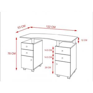 Masa birou manichiura 2MODELE sticla cu aspirator ALB - imagine 2