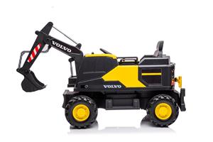 Excavator electric pentru copii VOLVO echipat cu scaun TAPITAT Galben - imagine 2