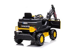 Excavator electric pentru copii VOLVO echipat cu scaun TAPITAT Galben - imagine 4