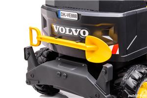 Excavator electric pentru copii VOLVO echipat cu scaun TAPITAT Galben - imagine 5