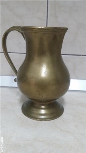 Carafa cana vintage din bronz masiv, inaltimea 19cm