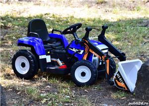 Excavator electric pentru copii Kinderauto BJ611C 2x35W 12V cu Bluetooth Blue - imagine 5