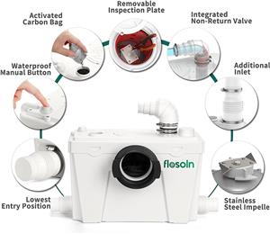 Macerator pentru toaleta cu capac de inspectie,Flosoln 500 - imagine 3