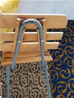 Scaune  cadru oțel cu lemn natur italy - imagine 5