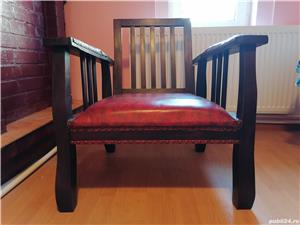 Fotoliu scaun vechi,Mission Style,unicat - imagine 5