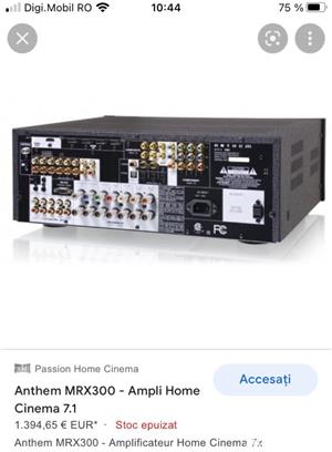 ANTHEM MRX300 Receiver 7.1 High-End Audiophil ca NOU! PREȚ de MAGAZIN 1400  15Kg