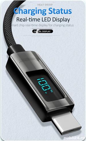 Cablu USB 100W cu max 5A, fast charging USB Tip - C la Tip - C - imagine 2