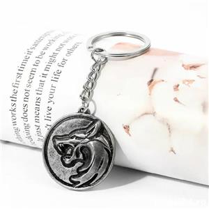 SET lant pandantiv medalion breloc serialul the Witcher cap de lup - imagine 4