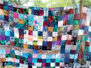 covertura quilting - patchwork, handmade din bucati de wrapuri LENNY LAMB
