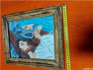 Icoana veche, inramata,   38 cm * 32 cm, sticla protectie