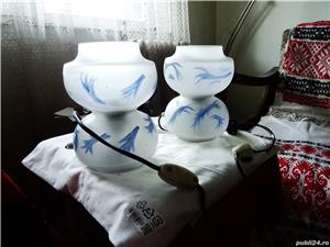 Veioze pereche cu abajur din sticla